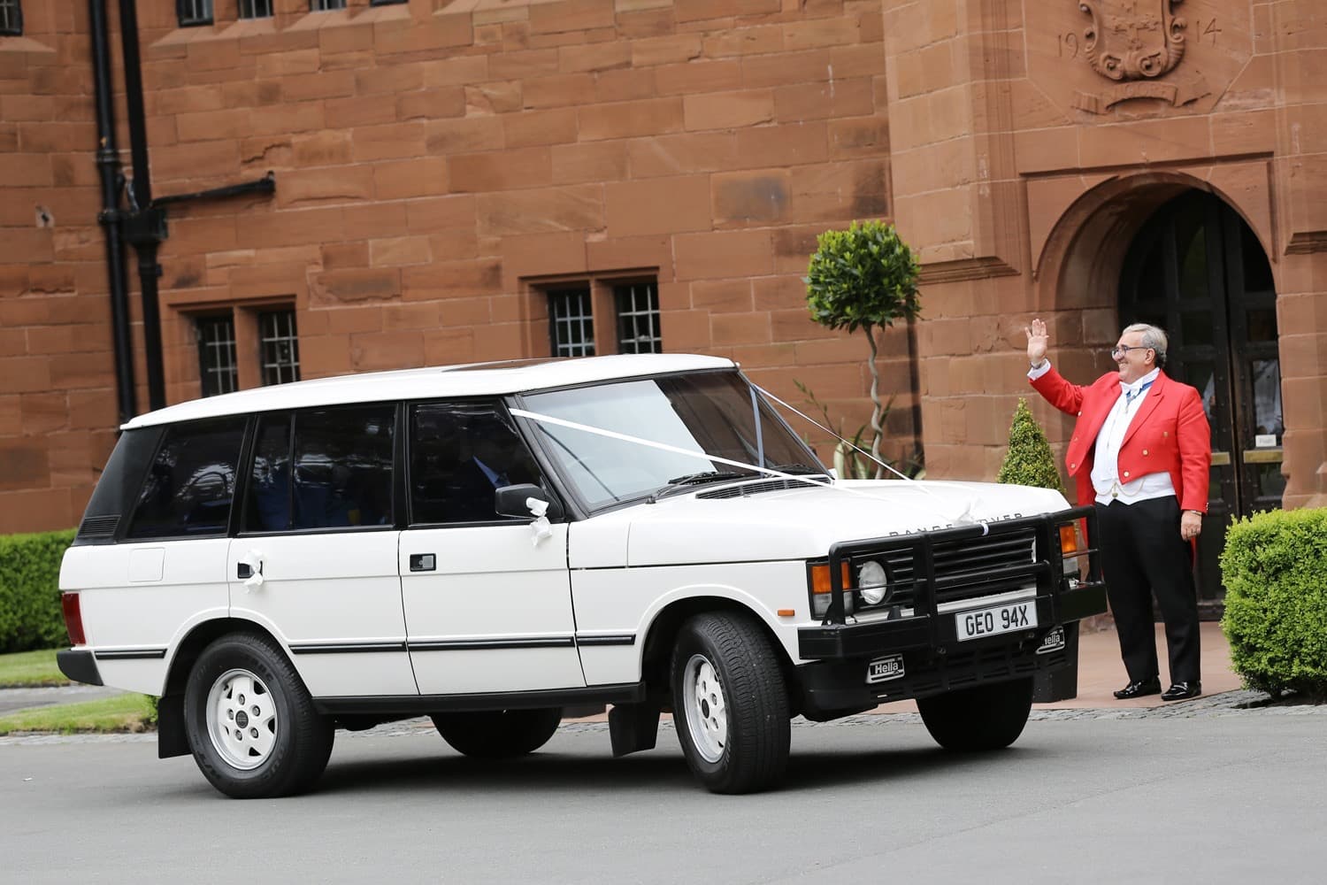 Classic Land Rover green for wedding events