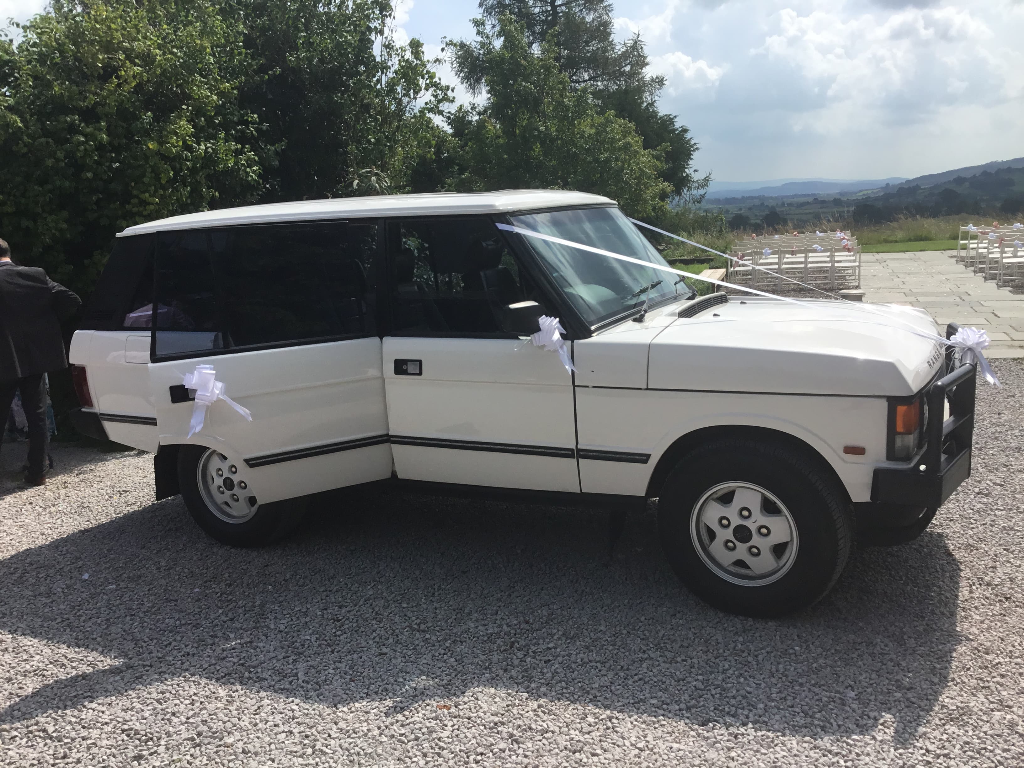Classic Landrover green for wedding events