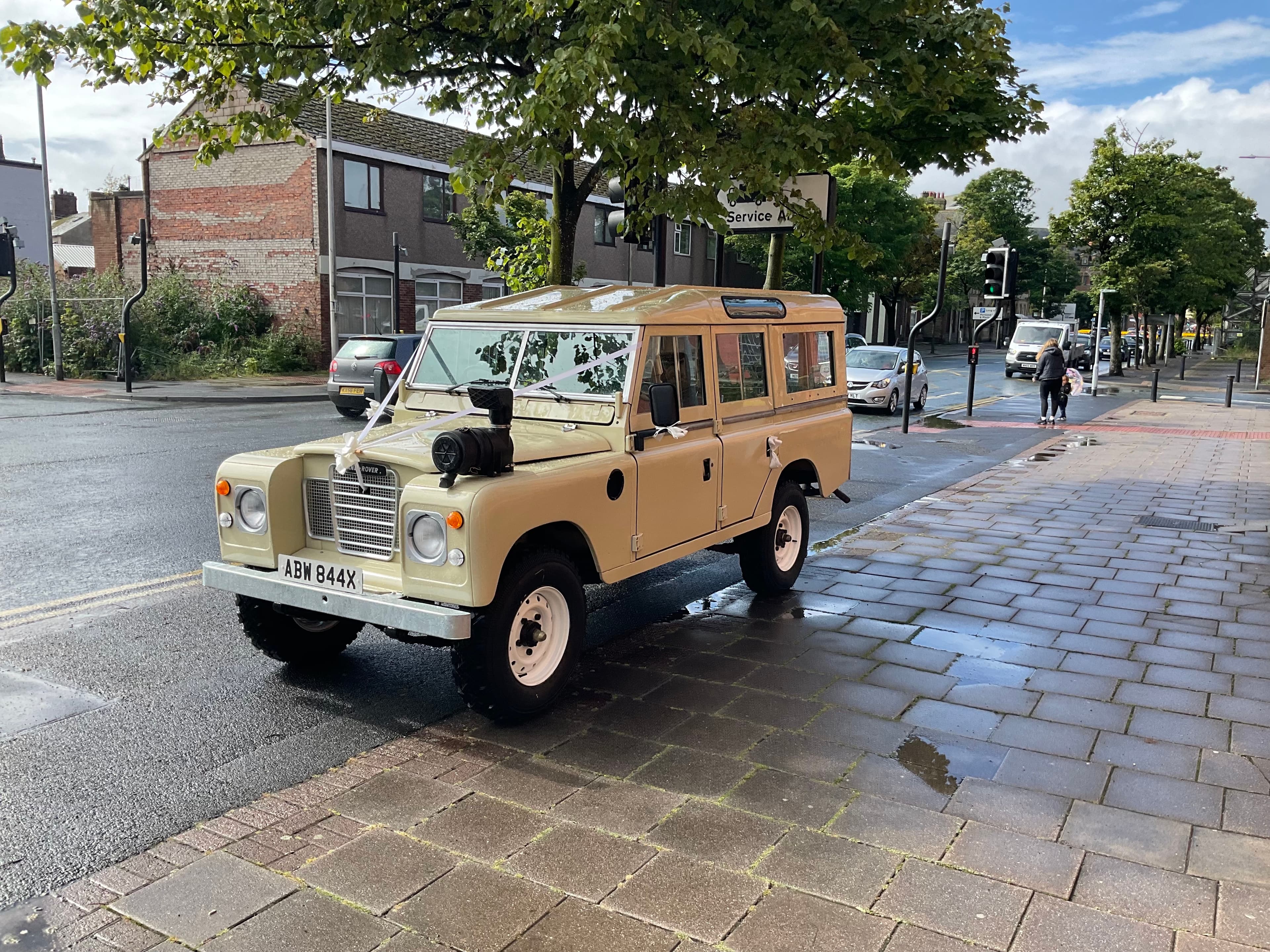 Classic Landrover green for wedding events